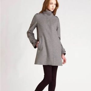 Burberry Women's Gray Cashmere/Wool Single Breasted Mid-Length Coat sz 6 US